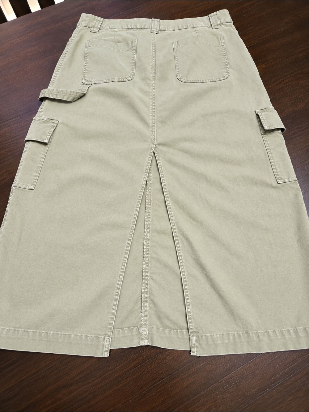 BP. Olive Green Maxi Skirt Size 10 Back Slit Casual Midi Maxi Skirt - Picture 2 of 4